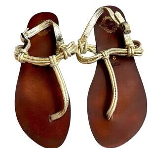 Ecoté Gold Braided Gladiator Flat Sandals - Women’s Size 8